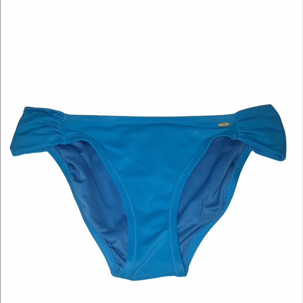 VICTORIA SECRET PINK Swim blue stretchy bikini bottoms size medium